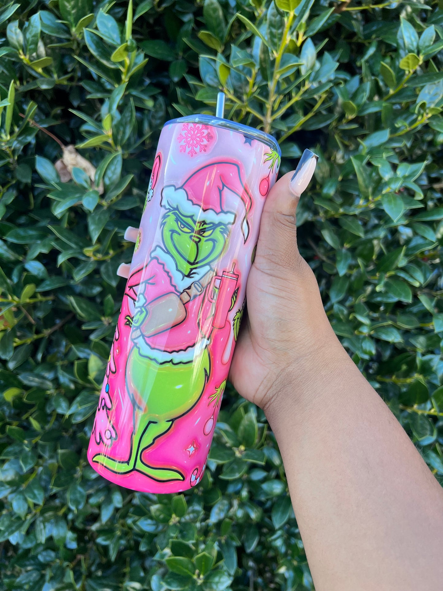 Pink Grinch Tumbler