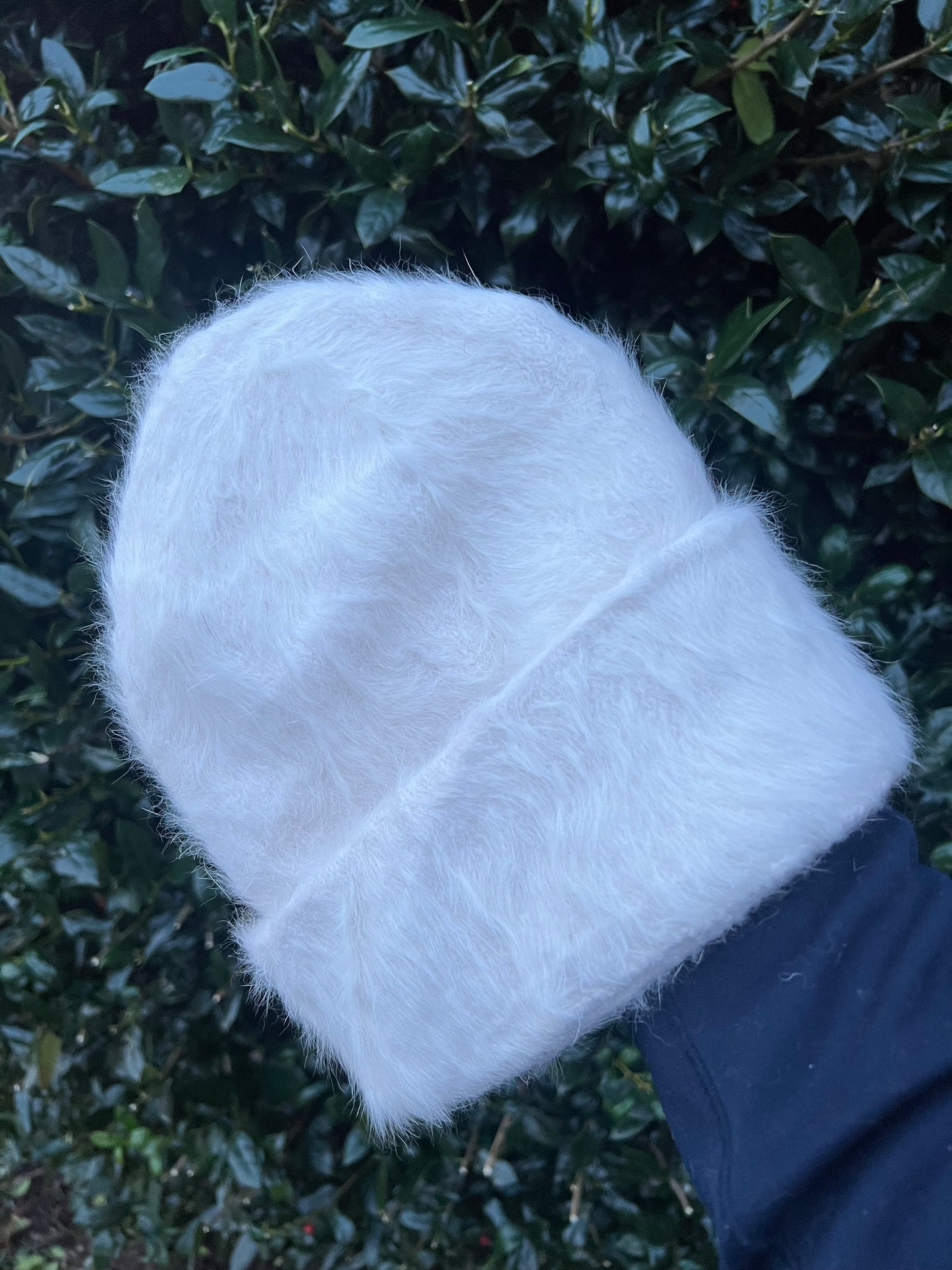 White Fuzzy Beanie