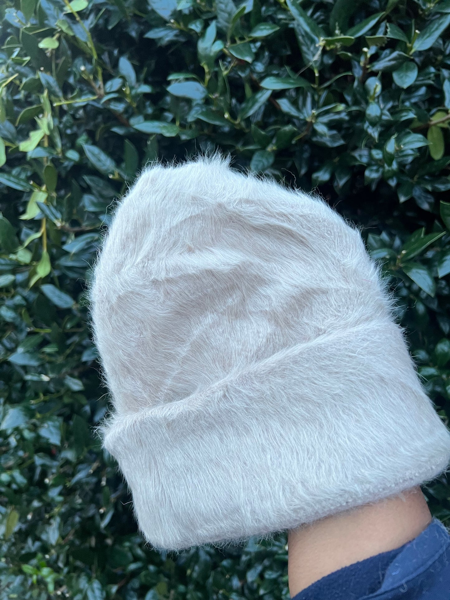 Beige Fuzzy Beanie