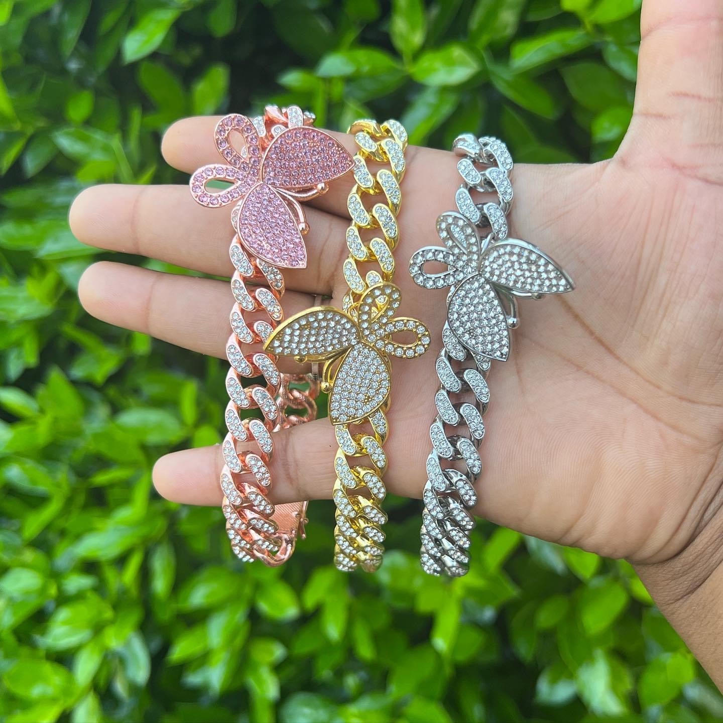 Butterfly Cuban Link Anklet