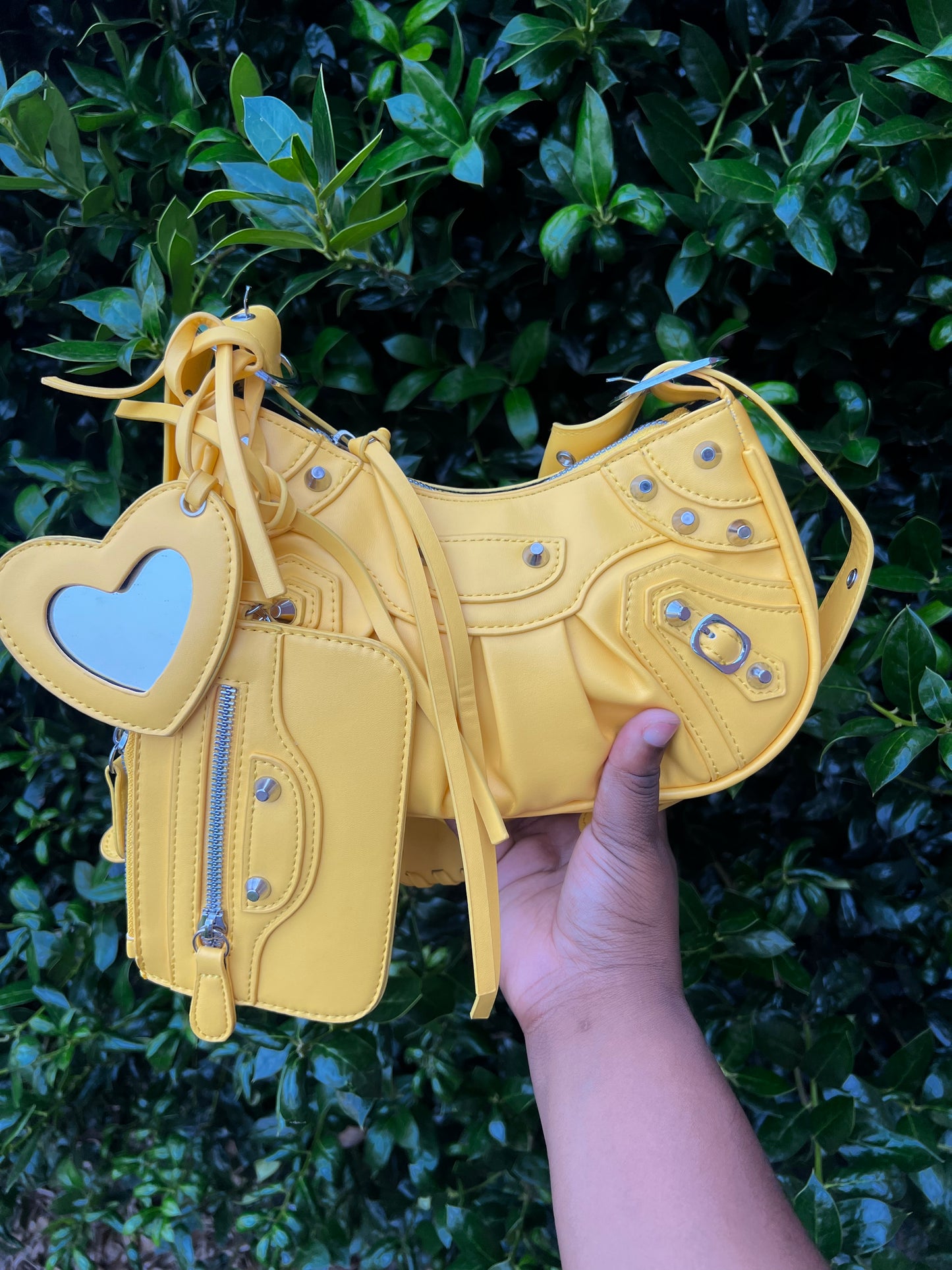 Yellow Rivet Handbag