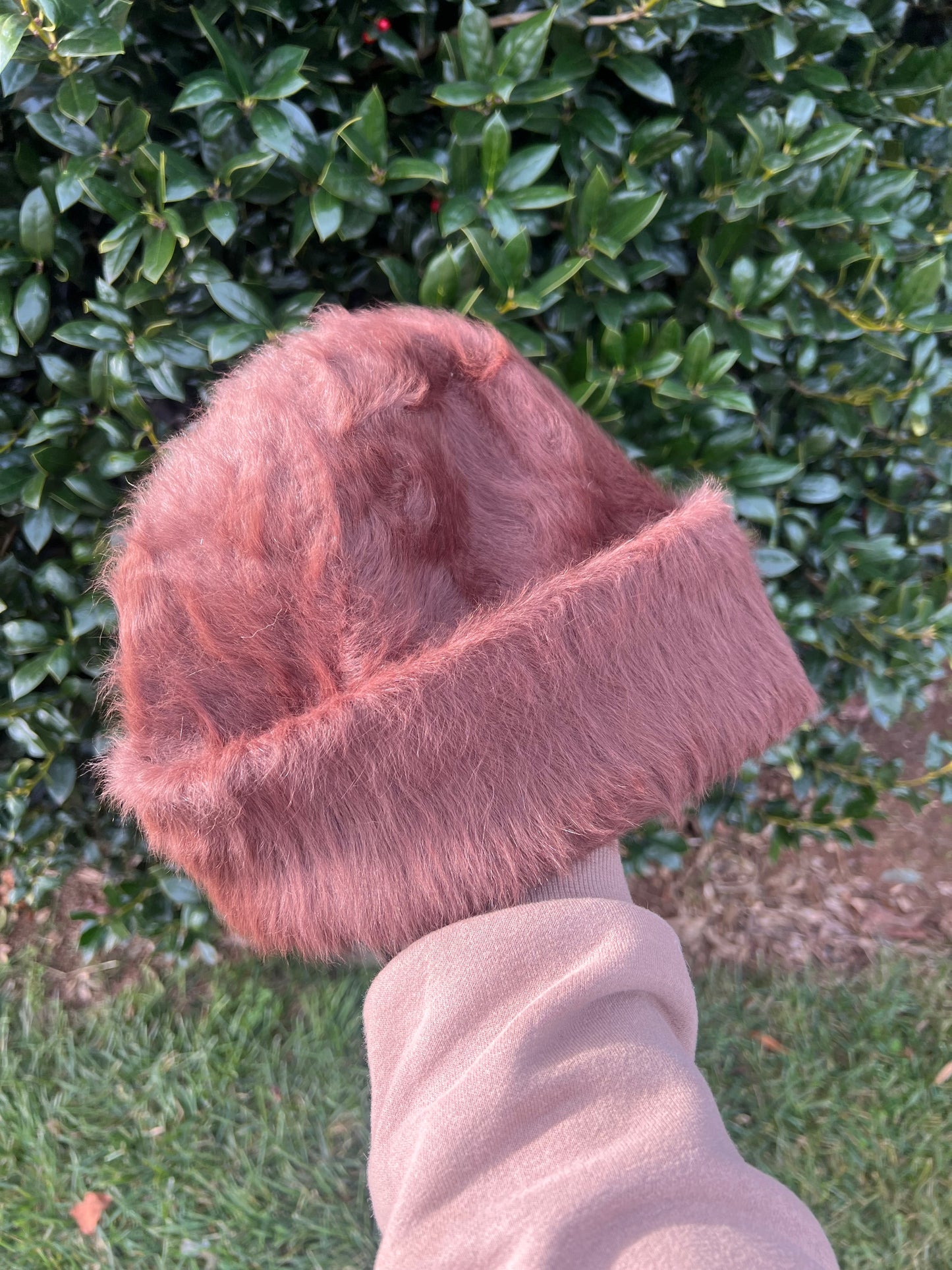 Brown Fuzzy Beanie