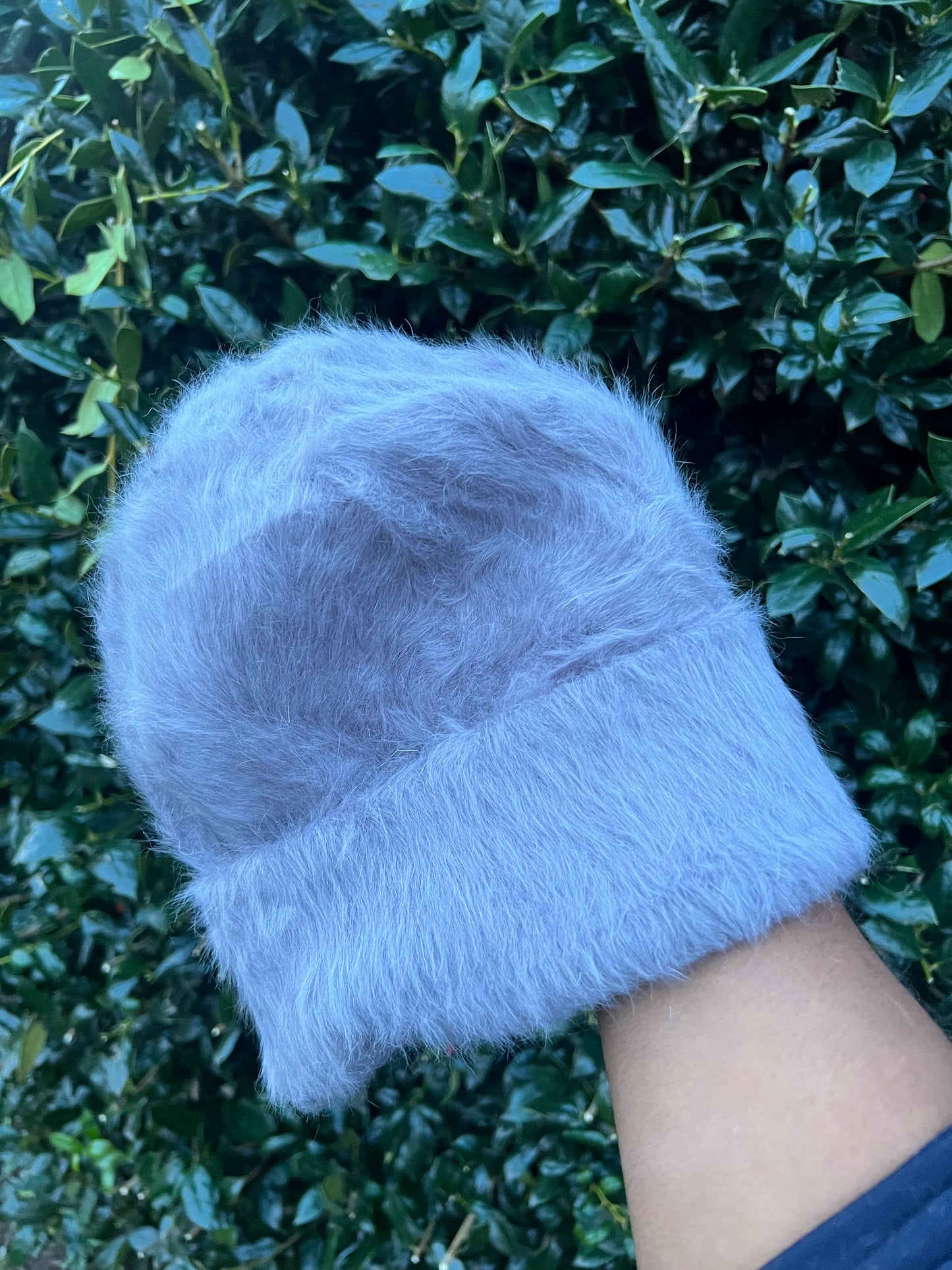 Grey Fuzzy Beanie